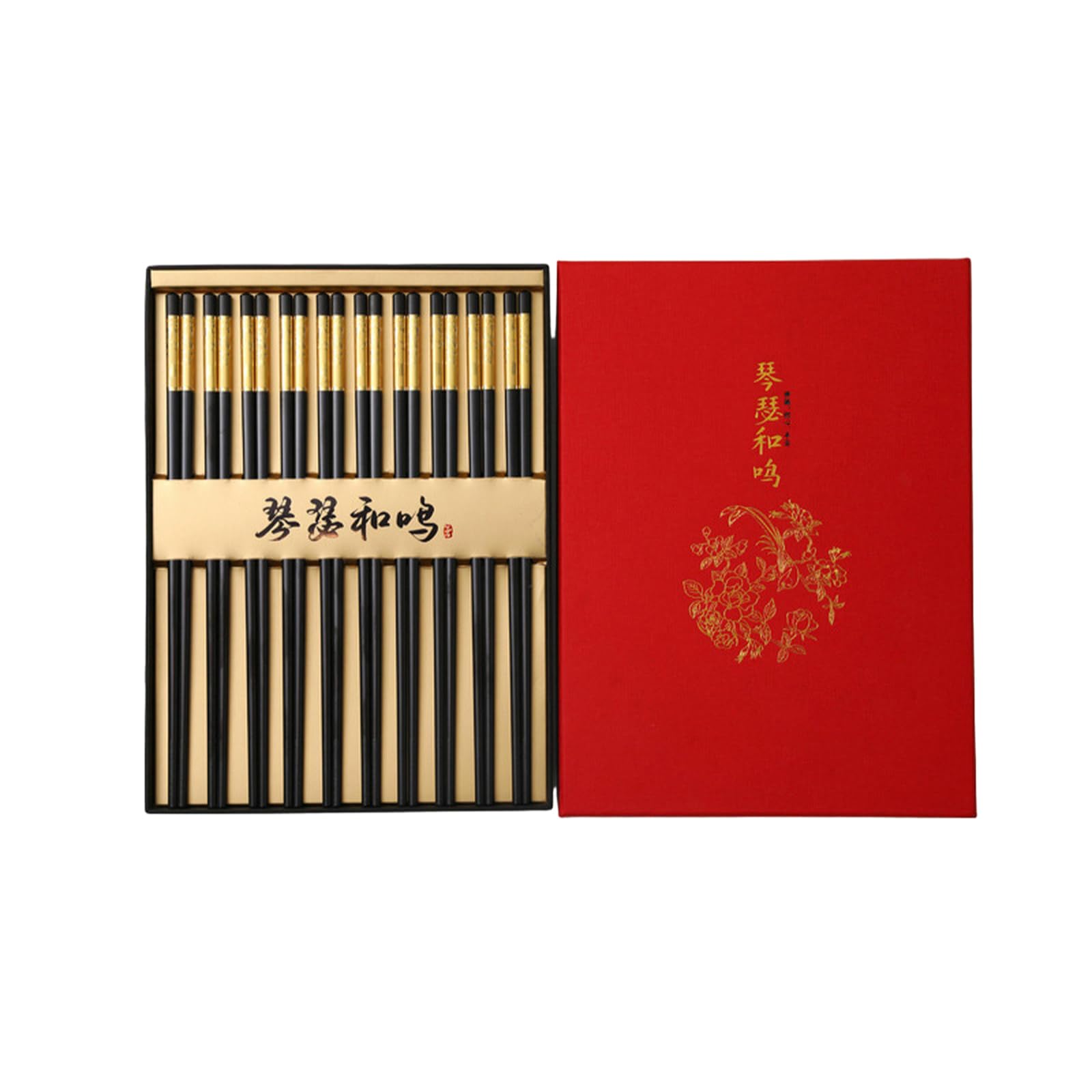 Lot de 10 paires de baguettes chinoises en céramique haute température, vaisselle simple et créative pour un usage domestique - Doré