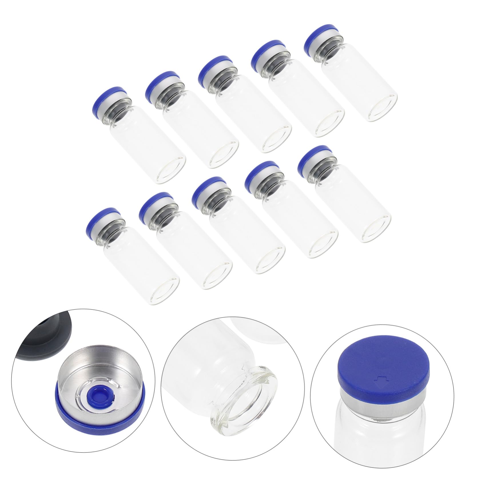 Ipetboom 100ml Glasprobenfläschchen 10ml aus Glas mit Deckel Wiederbefüllbar und Dichtwirkung für Labor und Ätherische Öle