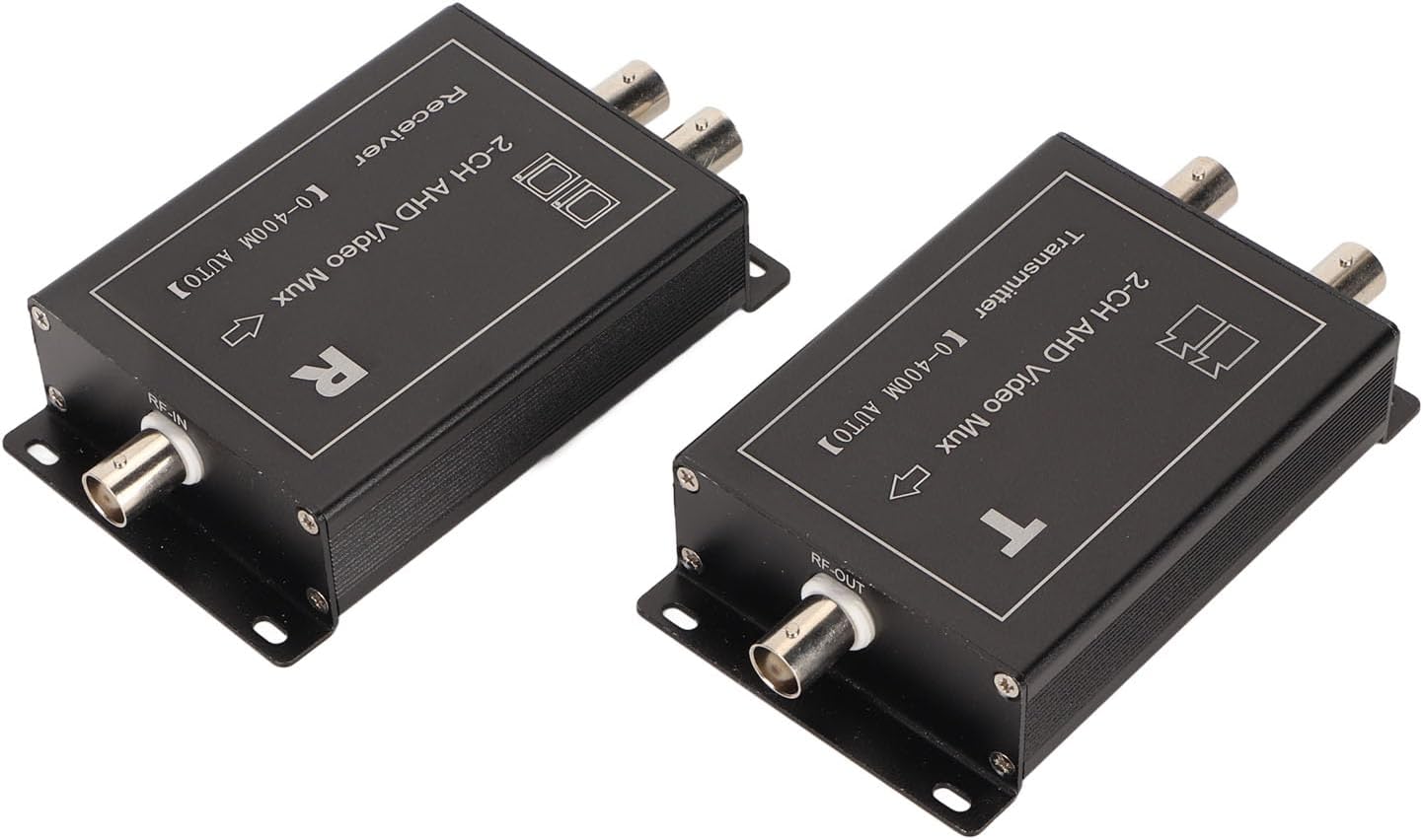 2 Channel Video Multiplexer, AHD CVBS Video Multiplexer, 400m Distance with Plug and Play Hot Swap, Support 720P 960P 1080P for Analog Camera Surveillance System
