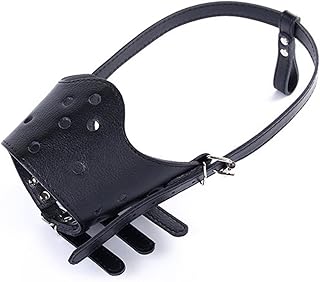 PETCUTE Maulkorb Leder Hund maulkorb Anti-beißenden Hundemaulkorb aus Leder für Große Mittlere Kleine Hund Schwarz S product image