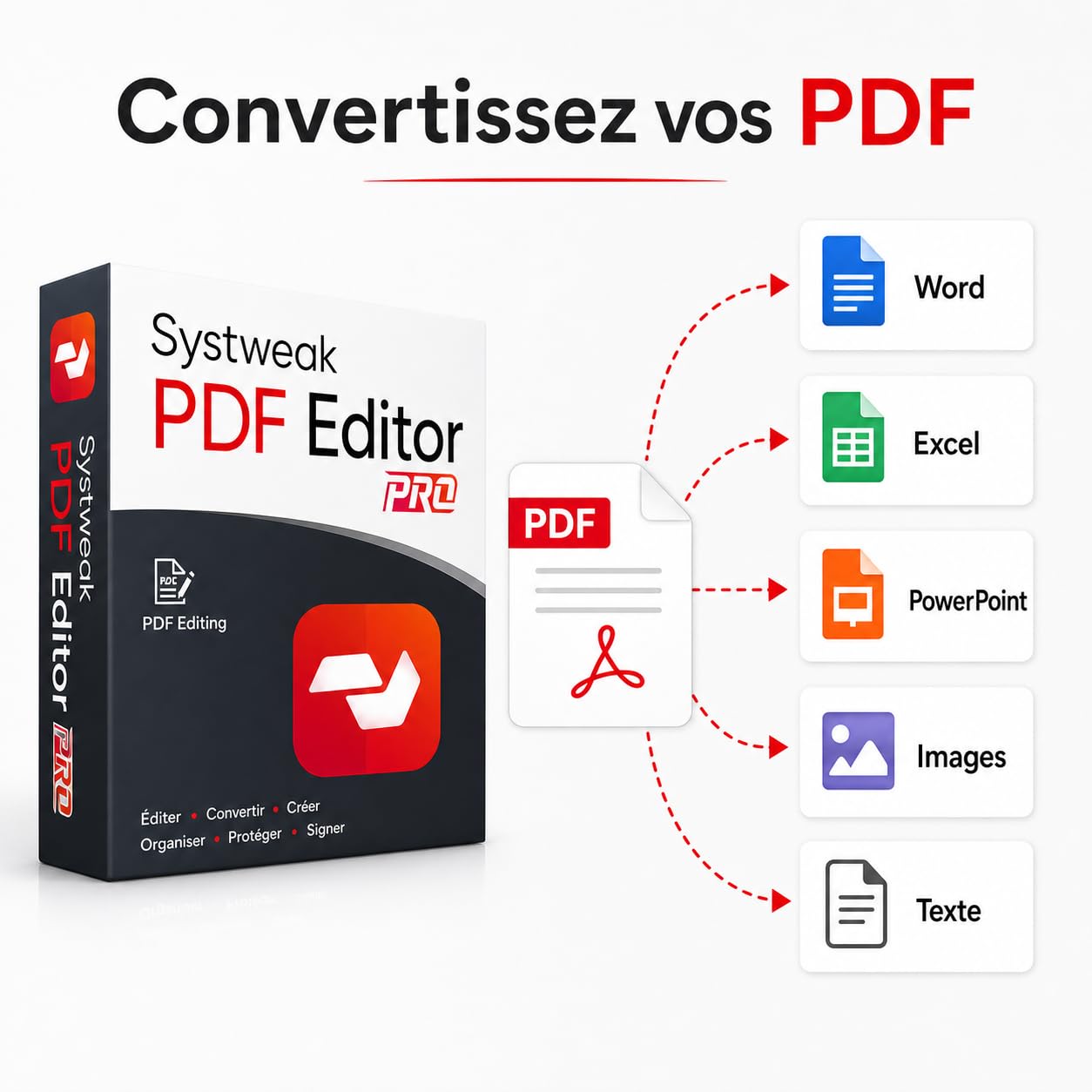 Systweak PDF Editor compatible avec Windows - Licence 1 PC / 1 an - Modifier, convertir, signer, protéger, fusionner et diviser des PDF - Expédié par Amazon, aucun CD requis