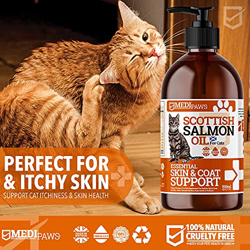 MediPaws® Scottish Salmon Oil For Cats 500ml | Supports Cat Skin And Coat, Cat Itchy Skin & A Moulting Cat | Omega 3 Fish Oil | Perfect For Cat Grooming & Cat Food & Cat Nip - Image 4