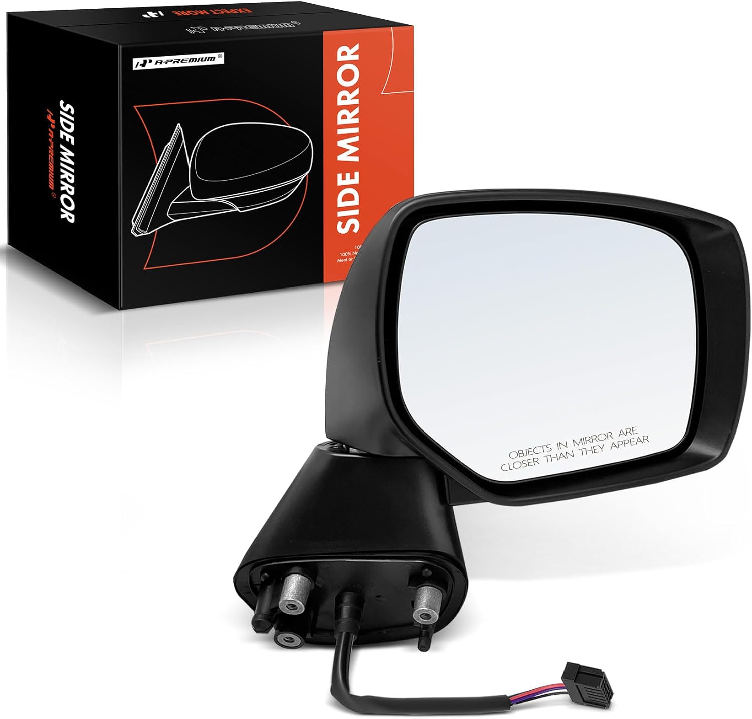 A-Premium Passenger Side Power Door Mirror - Compatible with Subaru Impreza 2012-2014, XV Crosstrek 2013-2014 - Heated Manual Folding Black Outside Rear View Mirror - Replace# 91036FJ200-PFM