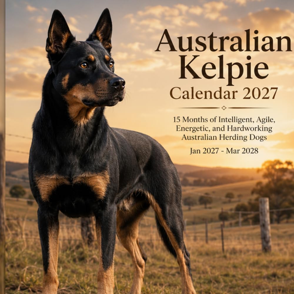Australian Kelpie Calendar 2027: 15 Months of Intelligent, Agile, Energetic, and Hardworking Herding Dogs | January 27–March 2028