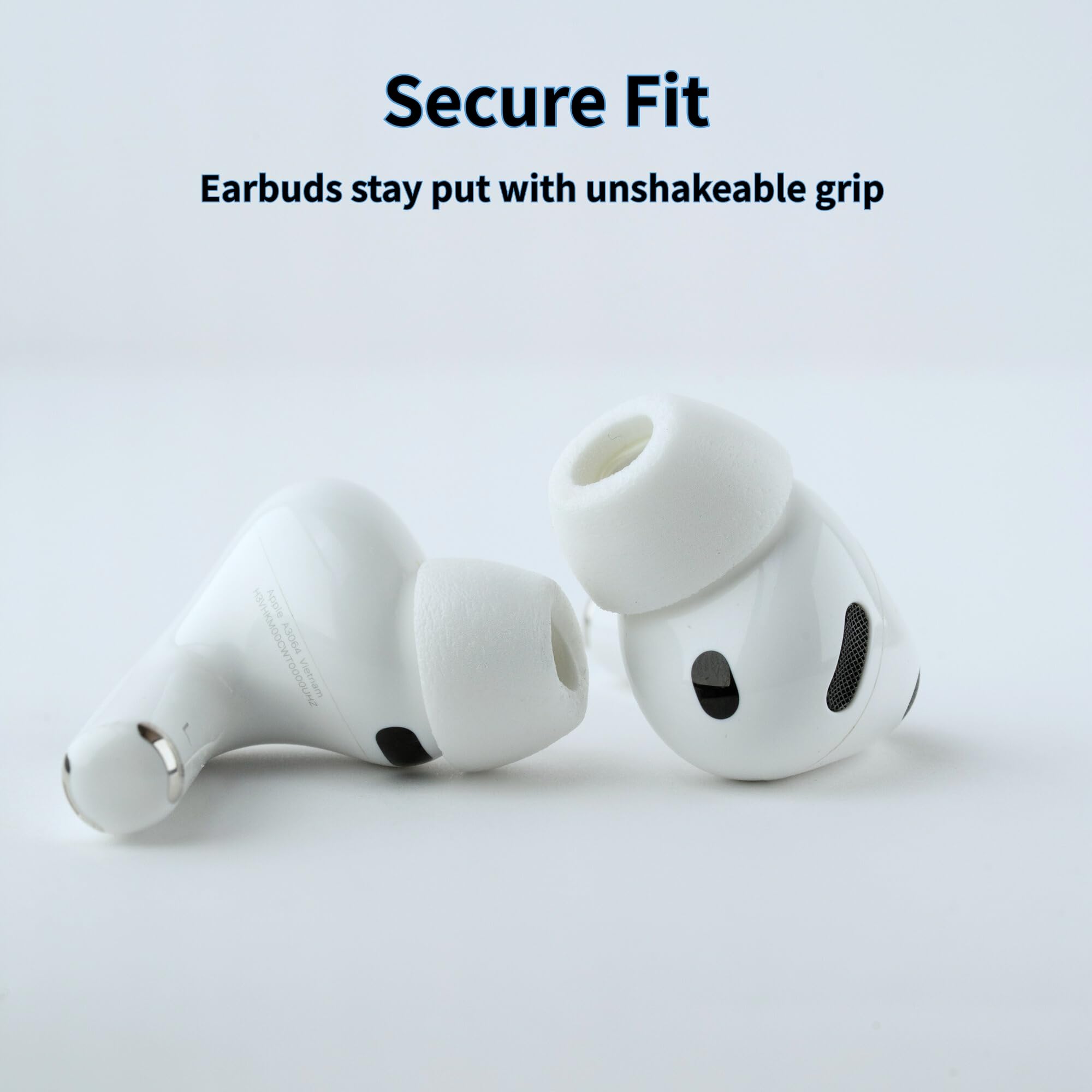 Comply TrueGrip Lot de 3 Paires d'embouts de Rechange en Mousse à mémoire de Forme pour Apple AirPods Pro Gen 3 Confort Durable, Ajustement sûr, Isolation sonore supérieure Blanc (S/M/L)