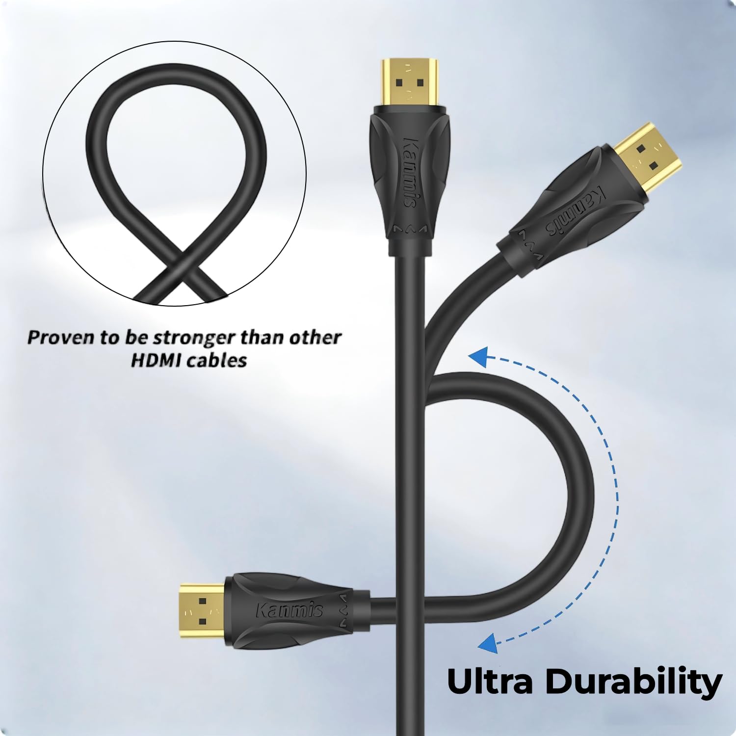 Cavo HDMI 4K da 19,8 m, cavi Hdmi ad alta velocità (HDMI2.0, 18 Gbps, 1080P) - Cavo Ethernet Audio Return Video HDMI 4K, connettori placcati oro ad altissima velocità, compatibile con Playstation Arc