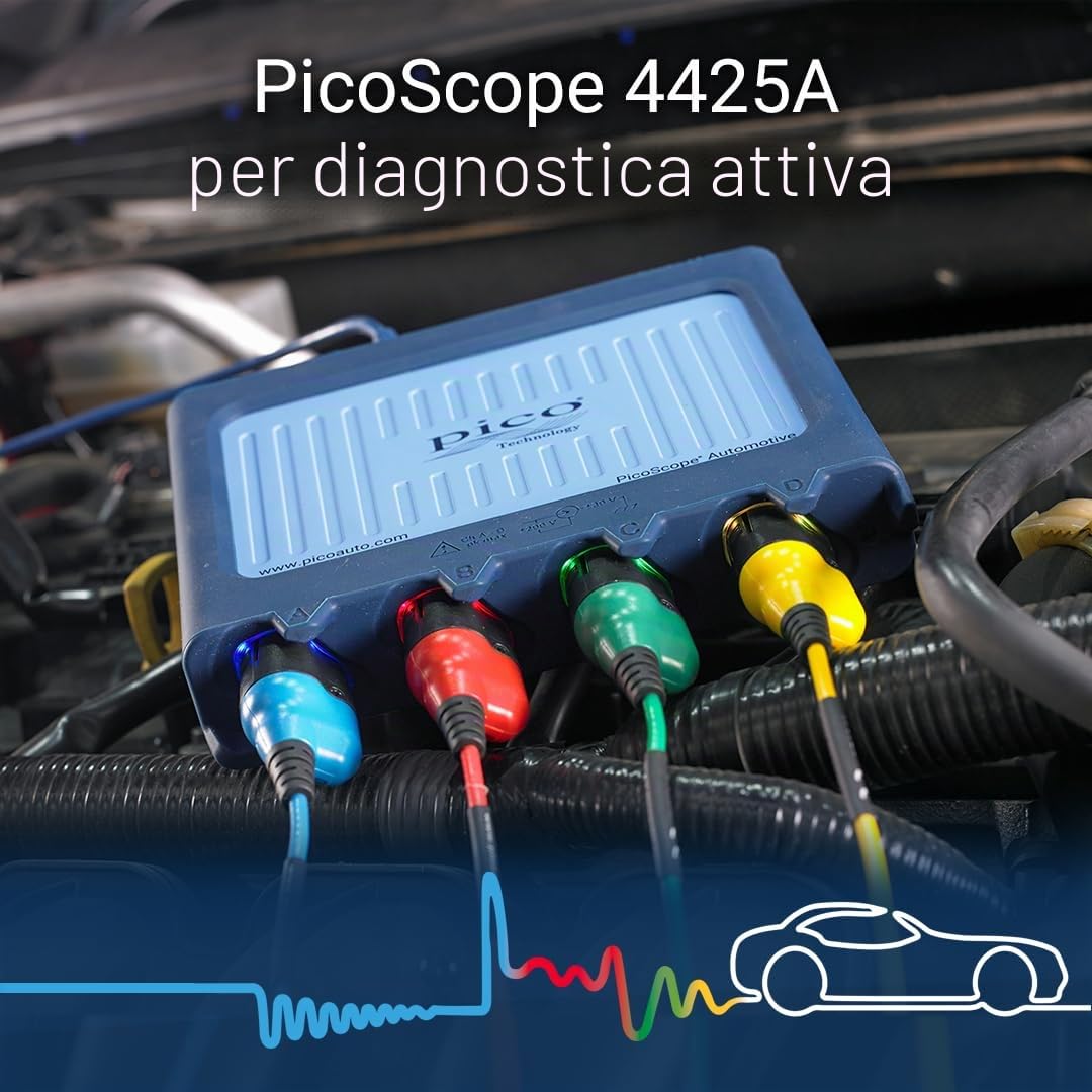 Pico Technology PicoScope 4425A - Oscilloscopio diagnostico per veicoli automobilistici, 4 canali, USB, PC Scope senza accessori