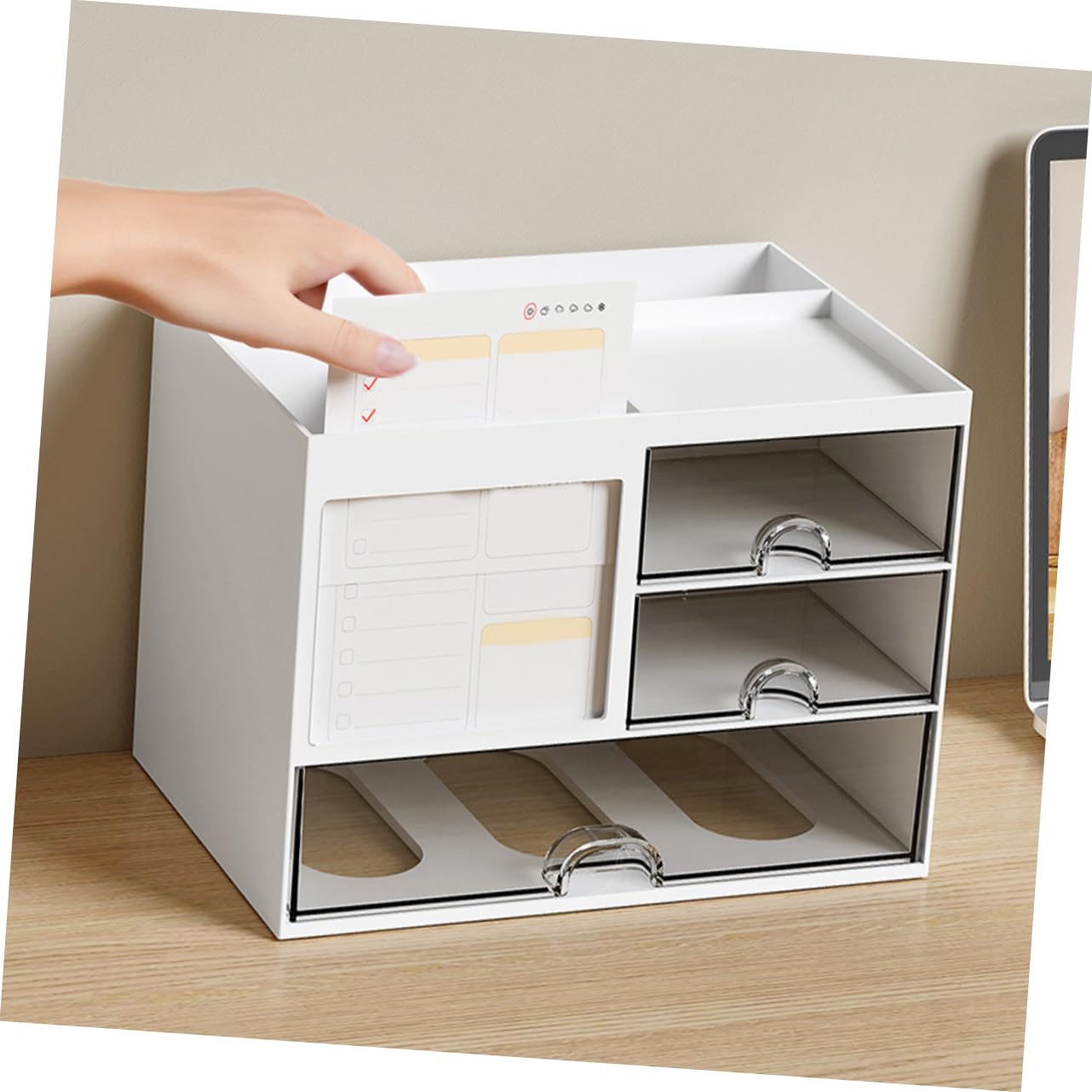 Artibetter Caja De Almacenamiento Organizador De Escritorio De Papelería Soporte De Almacenamiento Para Cosméticos Para Escritorio o Tocador