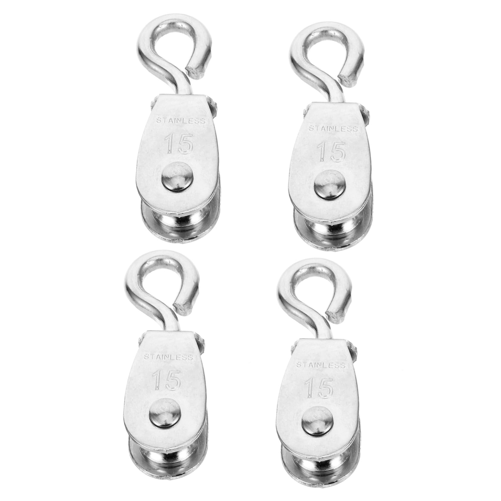 Balacoo Sturdy Single Pulley Block 4pcs Rope Pulley System for Washing Line Gym Equipment