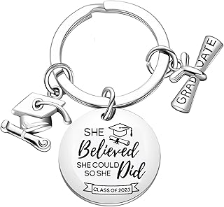 2023 Graduation Gifts Graduation Keychain Inspirational Keychain She Believed She Could So She Did Keychain (she believed)