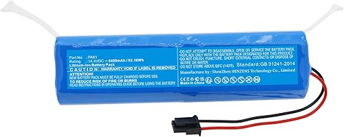Miniatura 3 de Synergy Digital Batería para aspiradora, compatible con aspiradora híbrida Eufy RoboVac X8, (iones de litio, 14.4 V, 6400 mAh), capacidad ultra