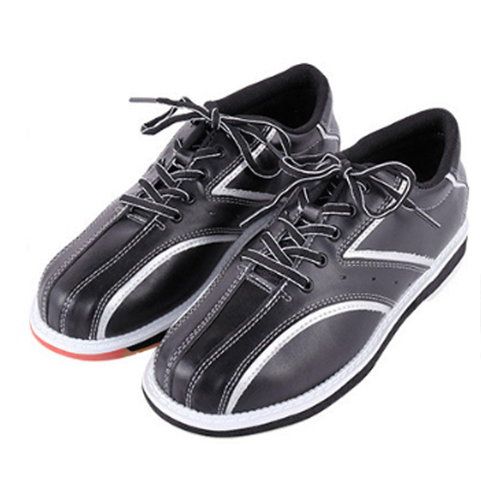 Leder Bowlingschuhe,Damen Herren Bowlingschuhe,Bowlingschuhe Schnüren,Atmungsaktiv,rutschfeste,Für den Innen- und Außenbereich,FüR Damen Herren Und Jugendliche,Gelegenheits.