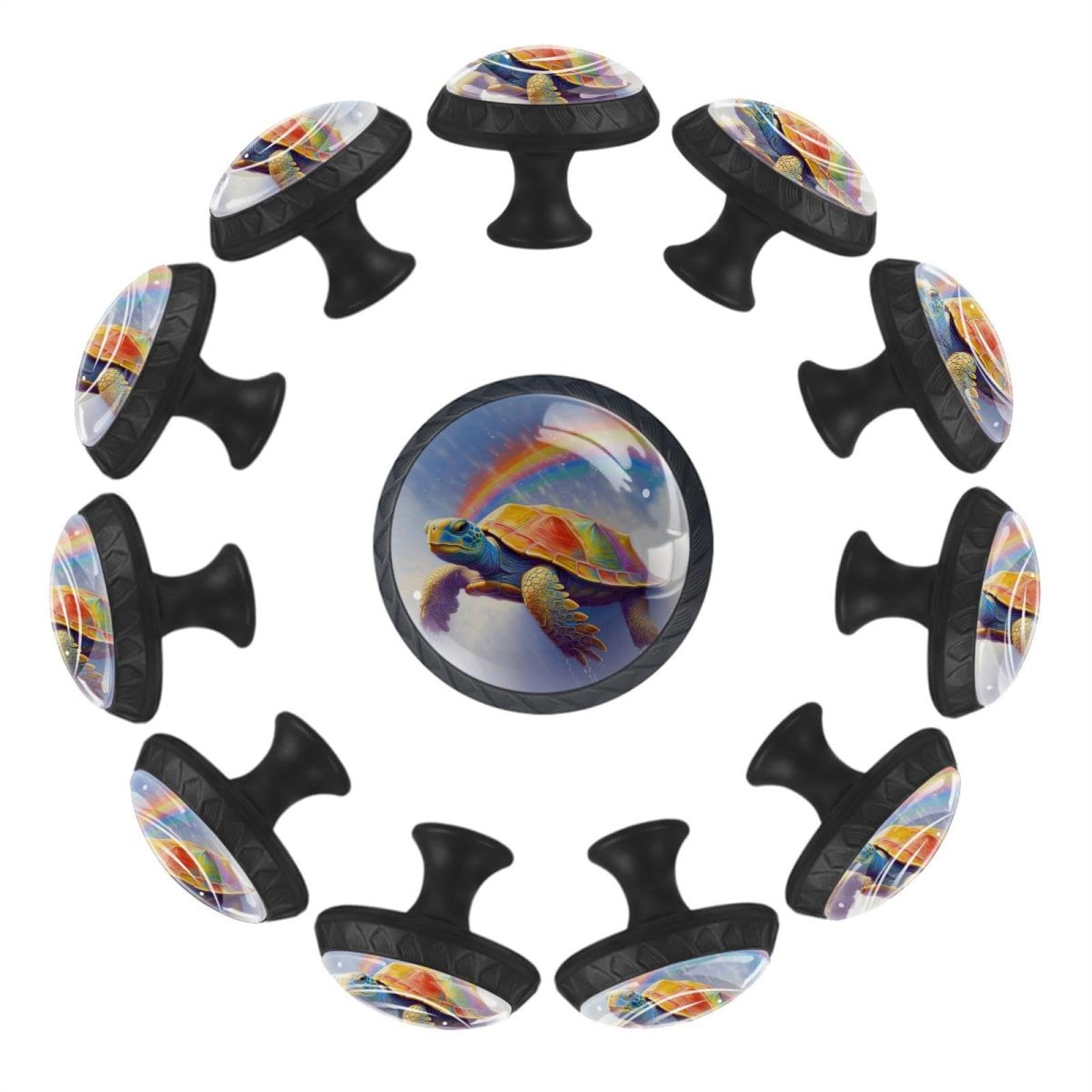 Boutons en verre de cristal tortue lot de 12 poignées design