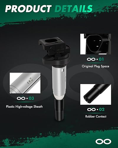 Miniatura 3 de SCITOO 6 bobinas de encendido UF592 con 6 bujías de iridio 128i 135i 335i 325i 328i 330i E60 M5 525xi 528i N54 X3 X5 X6 Z4 2003-2016