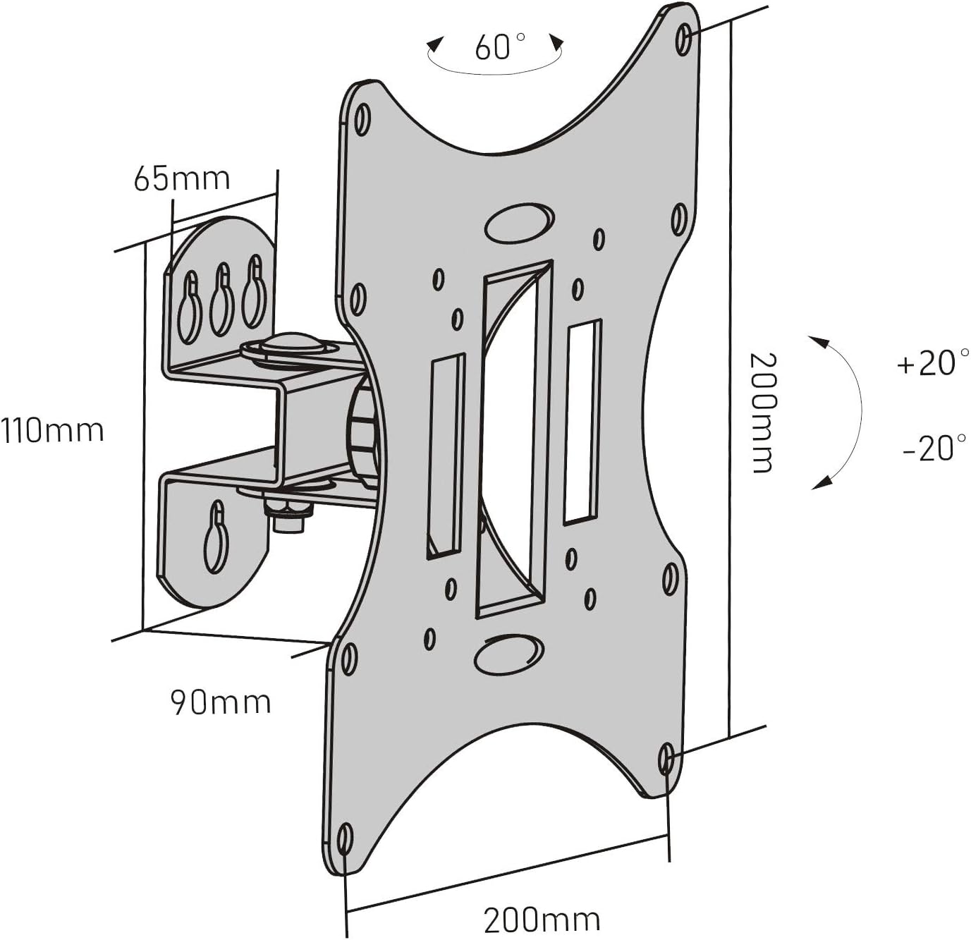Schwaiger, LWH030011, LCD/TFT Wall Mount, 1 Joint, Silver