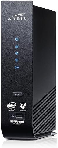 ARRIS SURFboard (32 x 8) DOCSIS 3.0 Cable módem Plus AC1750 router Wi-Fi de doble banda, certificado para Comcast Xfinity, Spectrum, Cox y más