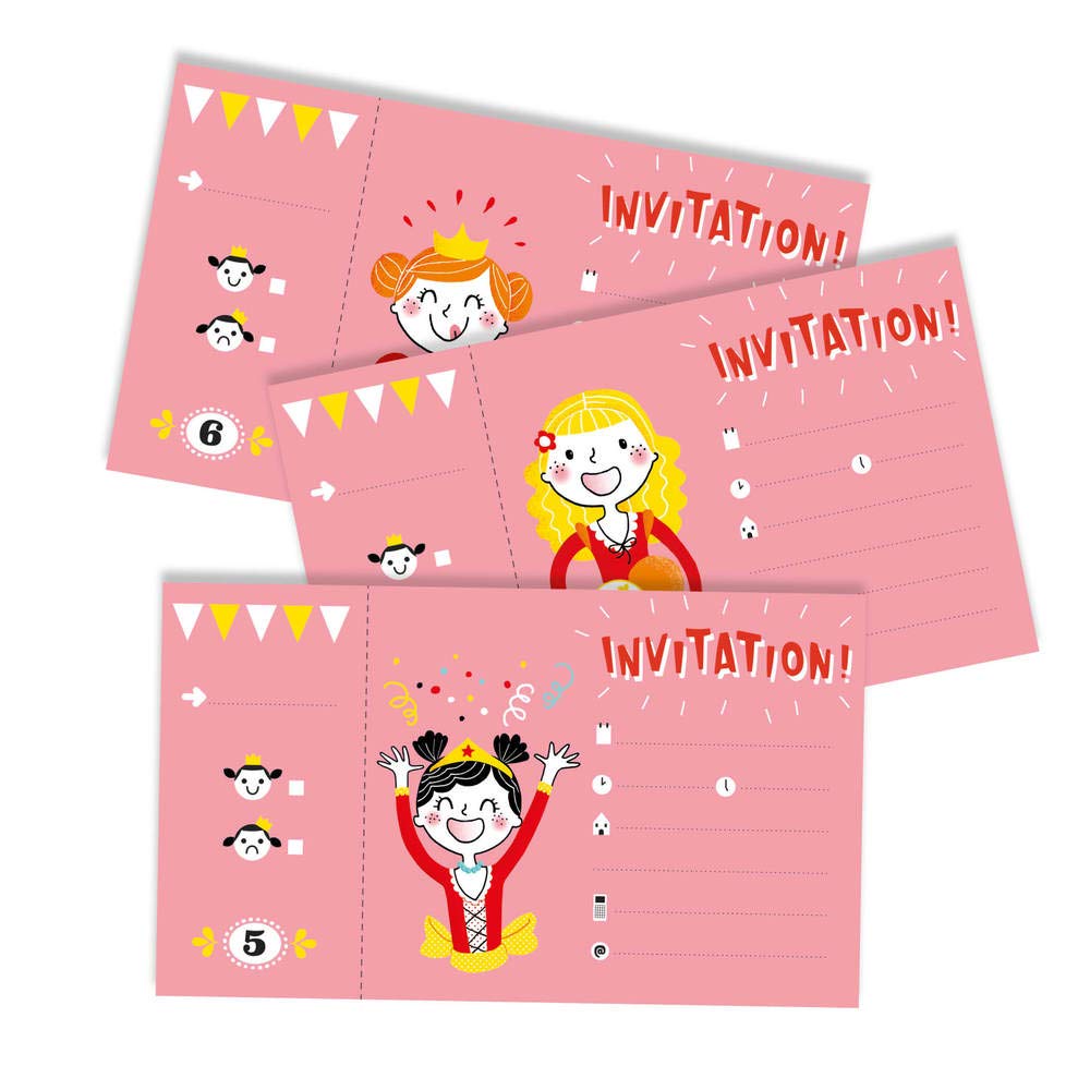 Avenue Mandarine, Ref CO144O, Detachable Invitation Cards, Princess Designs, Booklet of 12 Invitations - Image 3