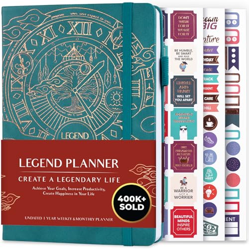 Image of Legend Planner Undated, Weekly & Daily Goal Journal, A5 Dark Teal