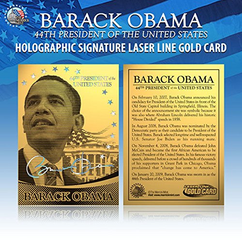 Amazon.com: Barack Obama 44th President Laser Line Gold Card
