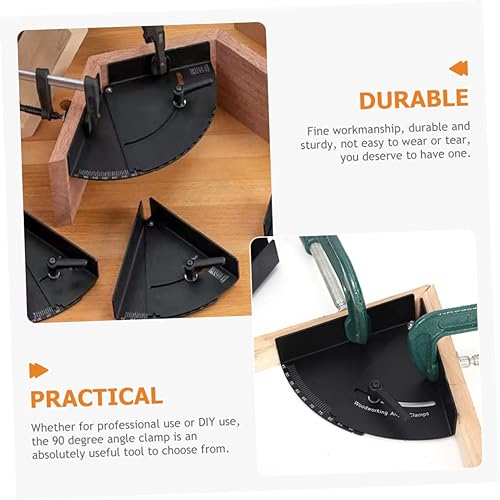 Miniatura 7 de OSALADI 90 Herramientas de gabinete transportador de carpintería Abrazaderas de esquina para carpintería Abrazadera de ángulo ajustable Aleación de