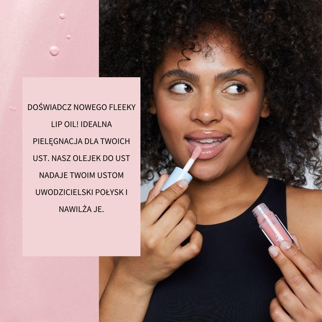 Fleeky Glowy Lip Oil – naturalny i pielęgnujący olejek do ust – pielęgnacja ust na cały dzień – lekki i niekleisty – melon Pink, Peach Pink, Berry Red (Berry Red)