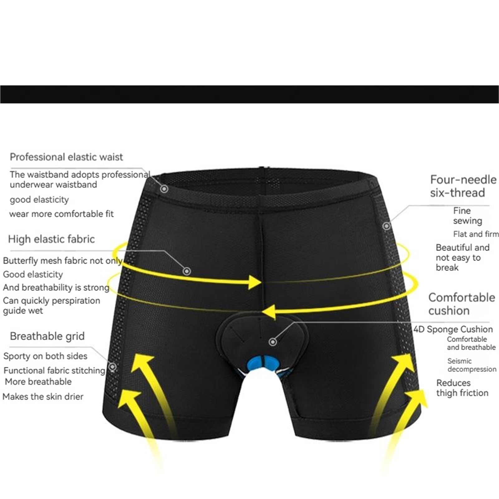 Pantaloncini da Ciclismo Pantaloncini da Ciclismo Traspiranti Uomo, 2 Pezzi, con Imbottitura in Gel 4D, Antiurto, for Mountain Bike e Bici Corsa(XL)