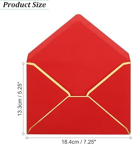 Miniatura 2 de PATIKIL Paquete de 100 sobres A7 de 5 x 7 tarjetas de Navidad, sobres con solapa en V con bordes dorados para oficina, boda, tarjetas de regalo,