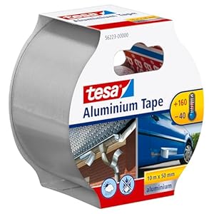 tesa 56223-00000-01-Cinta de Aluminio 50 micras-10m x 50mm, Standard, 10mx50mm