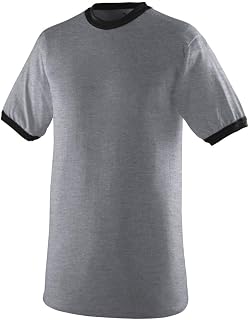 Augusta Sportswear Ringer T-Shirt, Medium, Athletic HTHR/Black