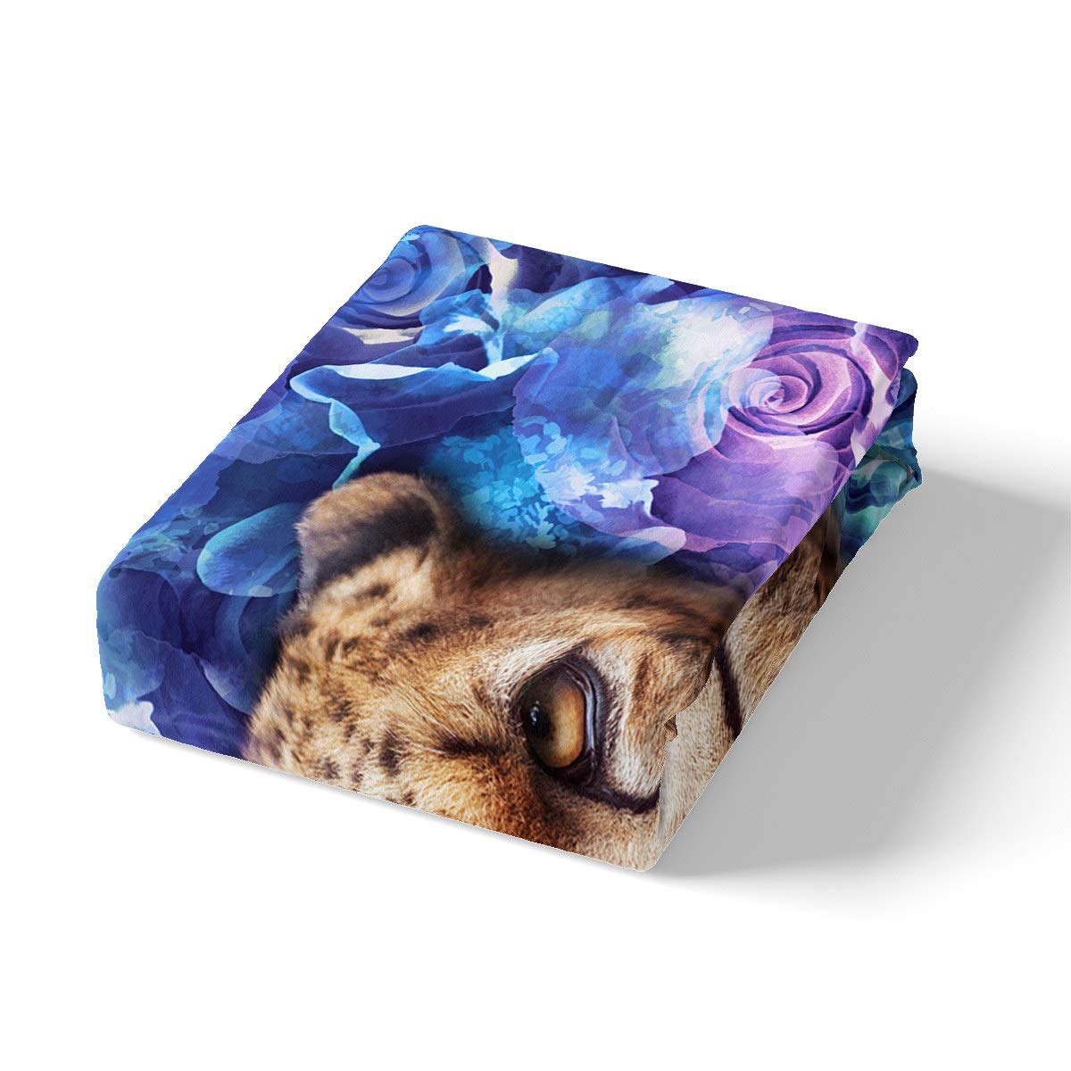 Lenzuola 4 Pezzi Stampo Leopardato Con Rose - Set Matrimoniale, Microfibra, Tasche Fino 40cm - Foto 2