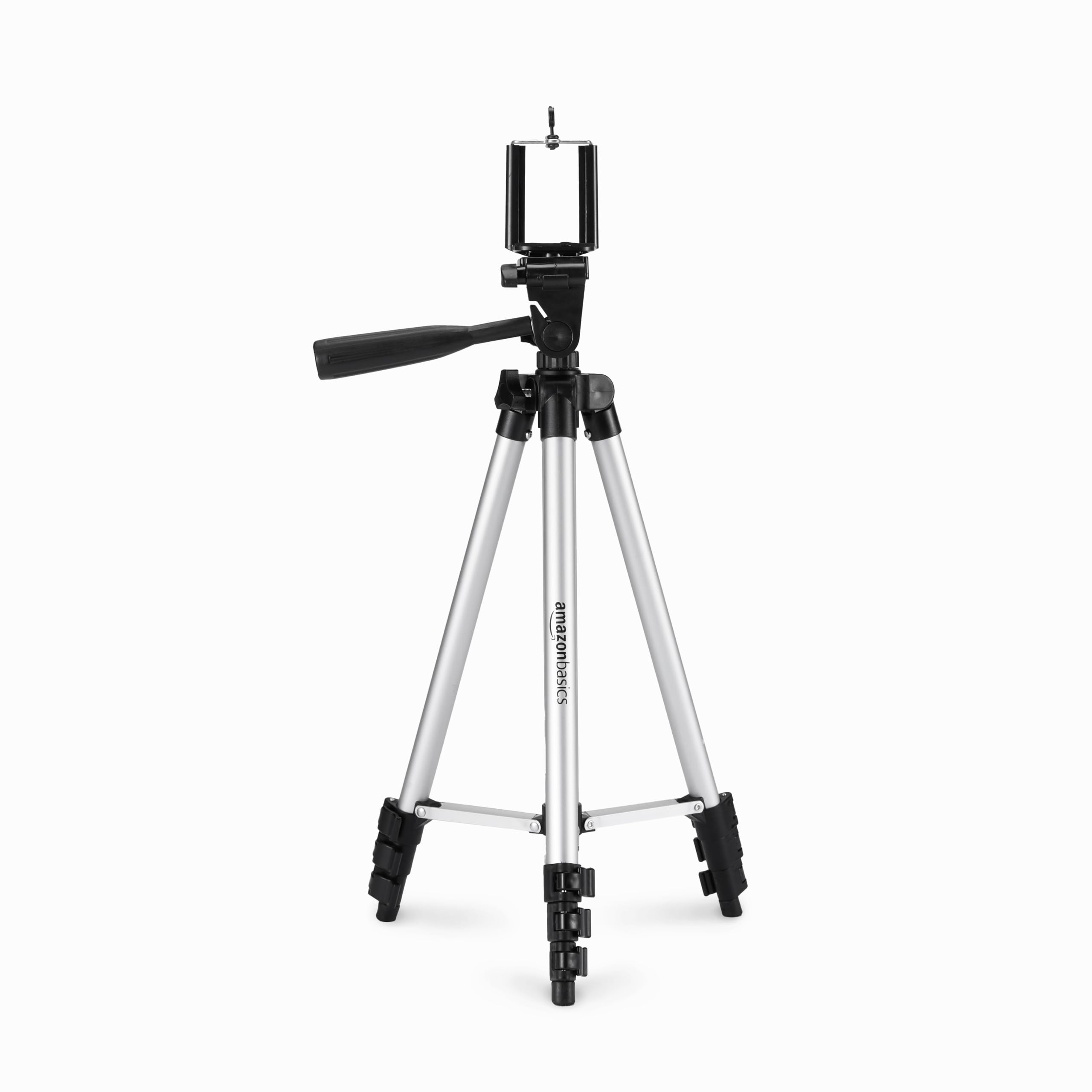 Amazon Basics 127 cm (50-Inch) Aluminium Universal Smartphone Tripod with Three-Axis Rotation, Black