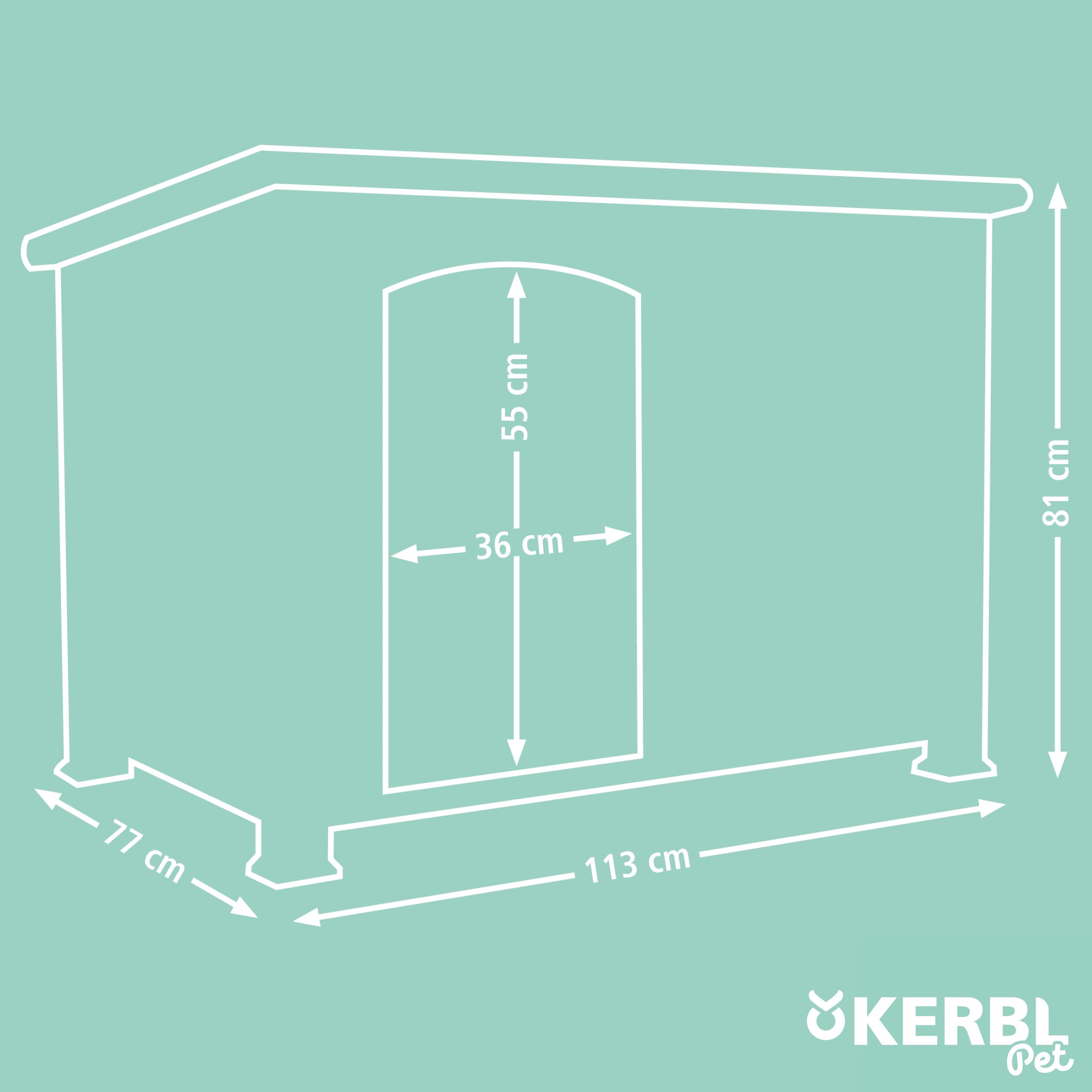 Kerbl Pet Hundehütte Kenny, weiß/grau, 113x77x81 cm, Hundehöhle, Holz, Hunde