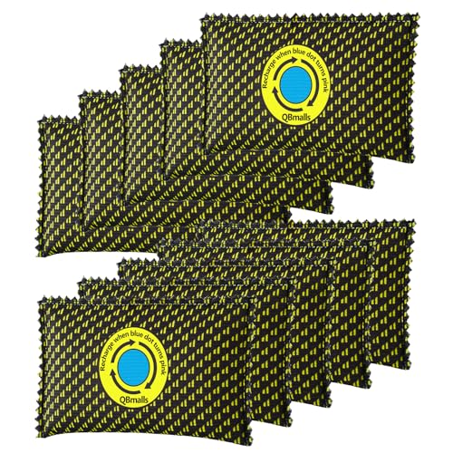 QBmalls 100g Rechargeable Desiccant Pack of 10,Moisture Absorber for Storage Bins,Gun Safes,camper and Cars,Desiccant Dehumidifier for Closets,Drawer,Luggage and Small Spaces