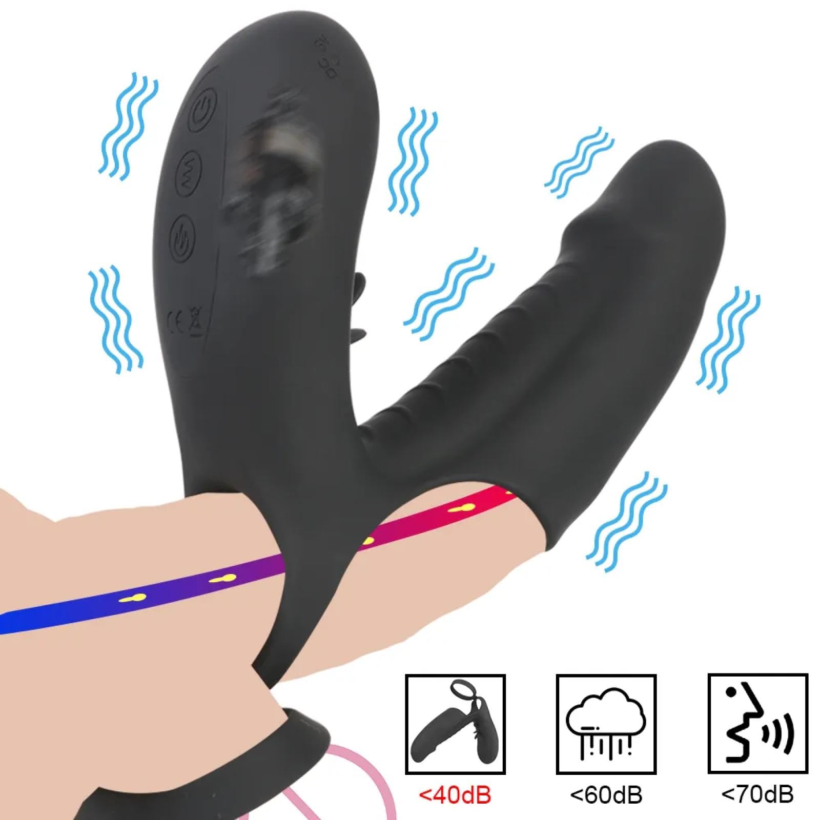 Anello di bloccaggio Strap on vibratori riscaldati per pene Per coppie uomini anello per il pene donne dildo masturbatore spina anale giocattoli erotici del sesso