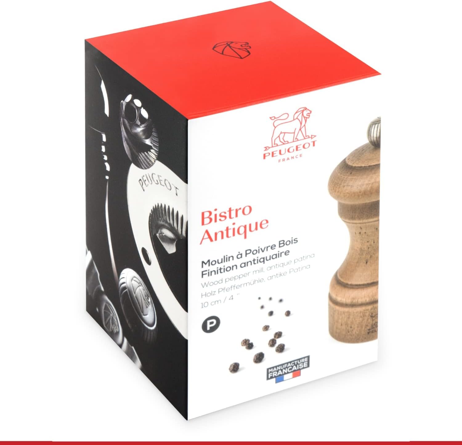 Peugeot 30933 Bistro Antique Distressed Beechwood 4 inch Pepper Mill