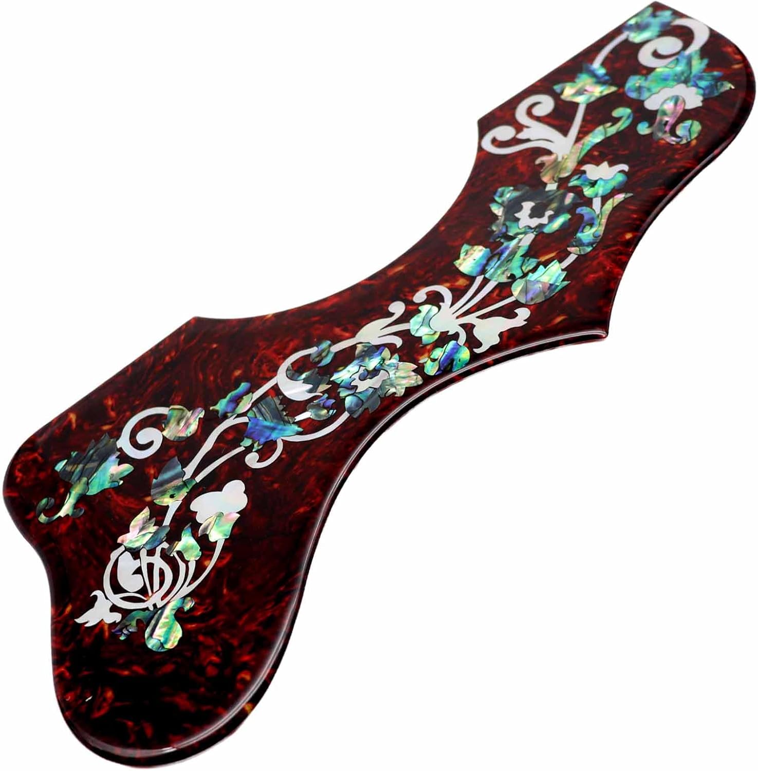 Acoustic Guitar Pickguard Inlaid Abalone and pearl - Thicken substantial self-adhensive pickguard for J200 SJ200 Acoustic Folk Guitar Parts (Red Tortoise 1)