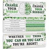 Pasimy Plant Theme Growth Mindset Banner Classroom Decorations Eucalyptus Growth Mindset Bulletin Board Set Greenery Large Motivational Positive Change Words Posters for Elementary Middle High School