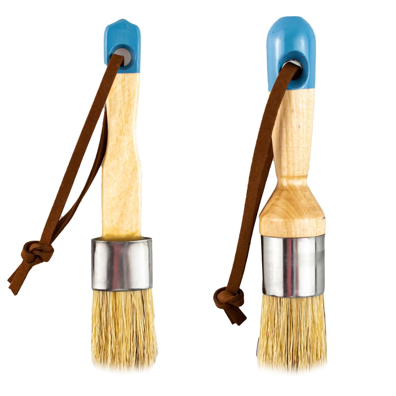 Chalk Paint Brush Set of 2, DIY Painting and Waxing Tool, Chalk and Wax Paint Brush for Folk Art Home Decor Wood Projects Furniture Stencils