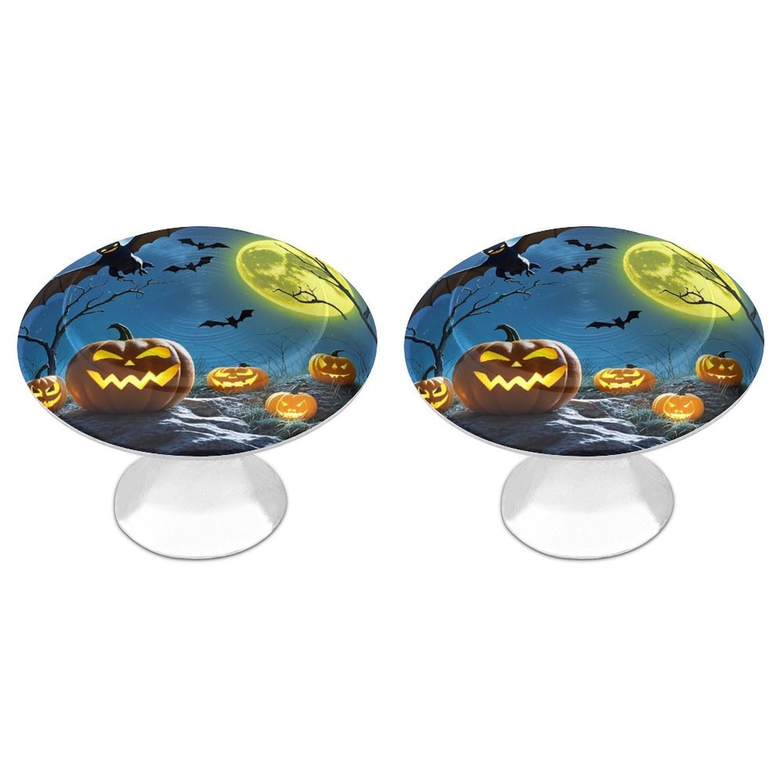 FekiLoot Bats and Pumpkins Cabinet Knob Kitchen Drawer Knob Stainless Steel Round Drawer Pulls Modern Cabinet Hardware Vintage Dresser Drawer for Kitchen Bathroom Closet Dresser Cabinets