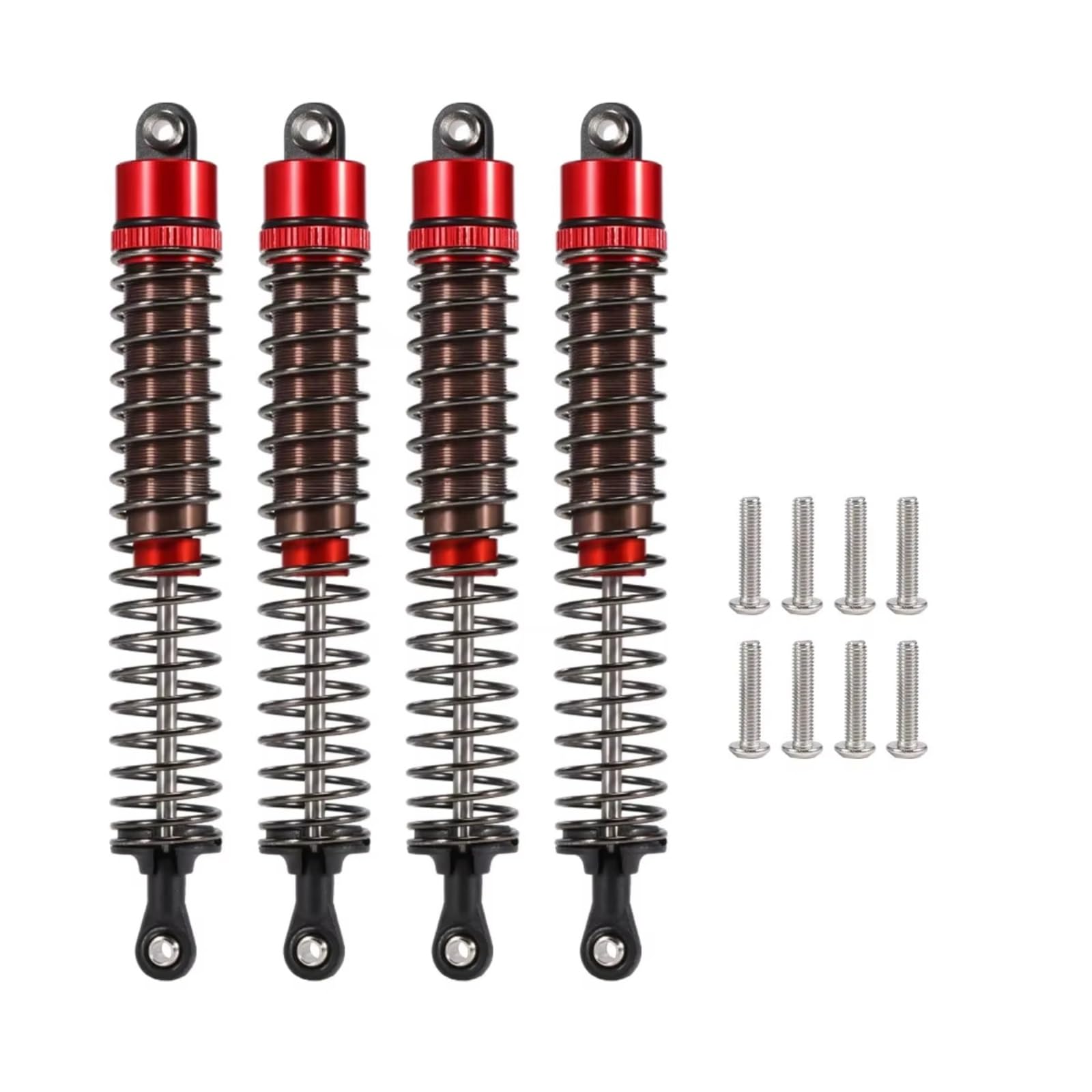 Amortiguadore Coche RC Amortiguadores De Aceite Ajustables De 4 Piezas para 1/10 52/55/62/70/75/85/95/100/110/120 Mm para Buggy Truggy para Turismo Drifting Monster Trucks Etc(Red,120mm)