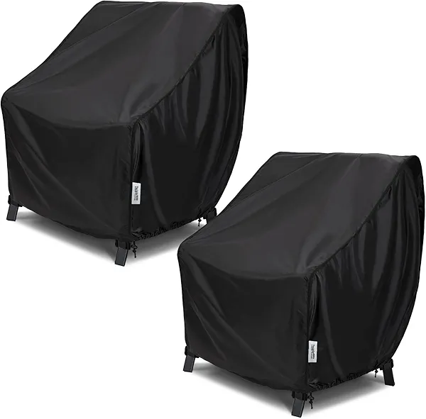 Outdoor Furniture Covers,Patio Chair Cover Waterproof Fits up to 35W x 38D x 31H inches, Lawn Furniture Covers Outdoor 2 Pack Black