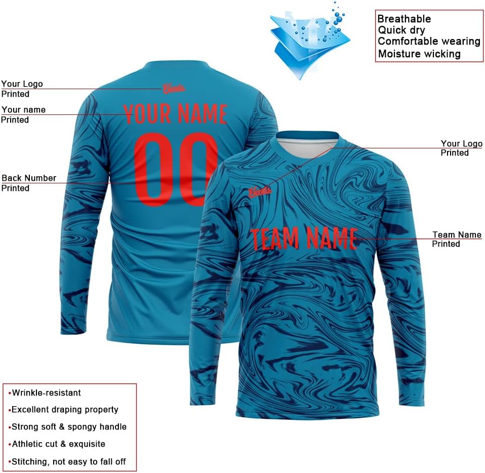 Custom Long Sleeve Basketball Soccer Football Shooting T-Shirt For Adults And Kids - Image 3