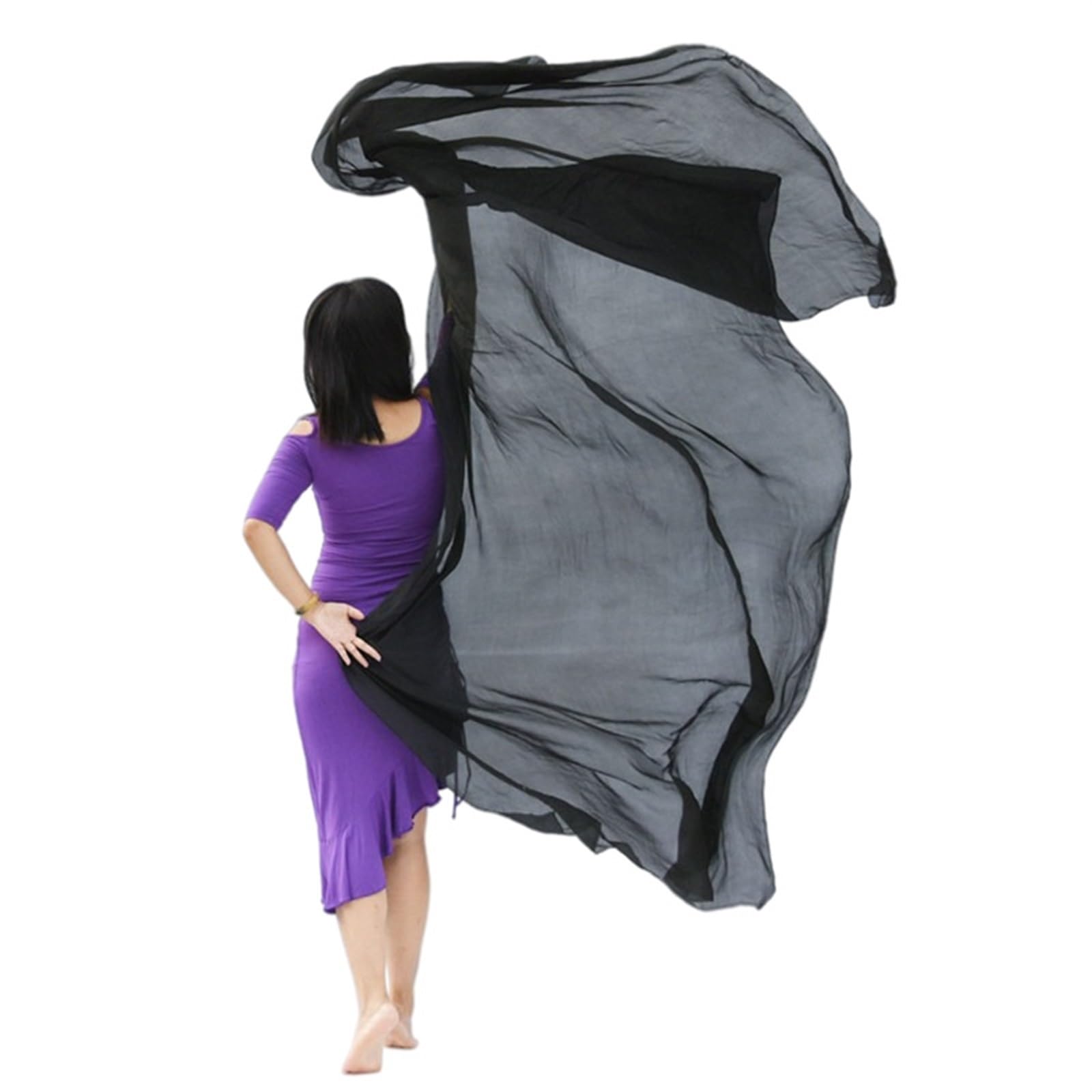 Châle de danseuse en soie multicolore accessoire de costume haut de gamme