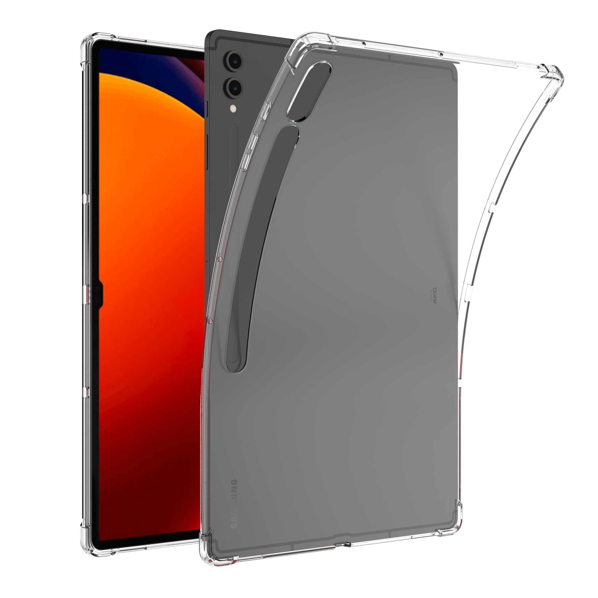 Asgens Transparente Hülle für Samsung Galaxy Tab S10 Ultra/S9 Ultra/S8 Ultra 14,6 Zoll (Modell SM-X920/X926B/X910/X916/X900/X906), Schlanke Leichte Weiche TPU Silikon Schutzhülle mit Stoßdämpfung