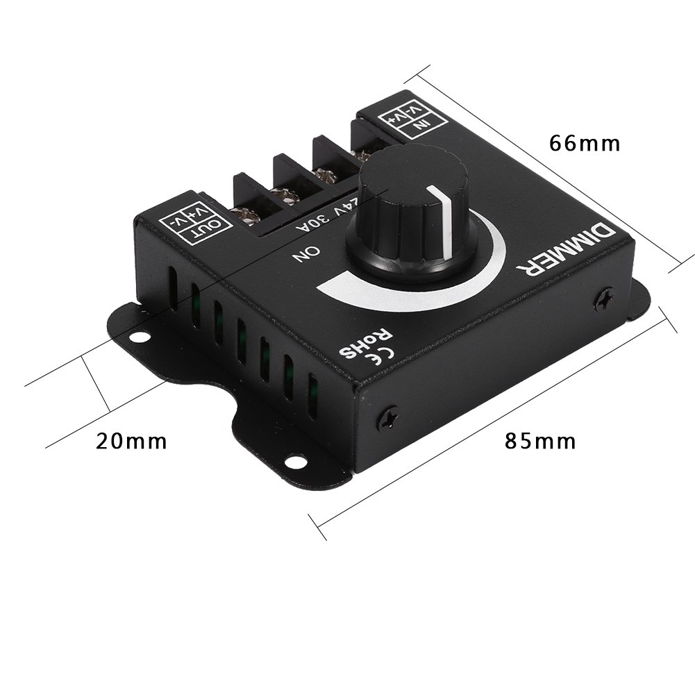 Ściemniacz z Przełącznikiem Led, Kontroler ściemniania PWM DC 12V-24V 30A, Regulacja Jasności Przełącznika ściemniacza światła dla Taśmy LED