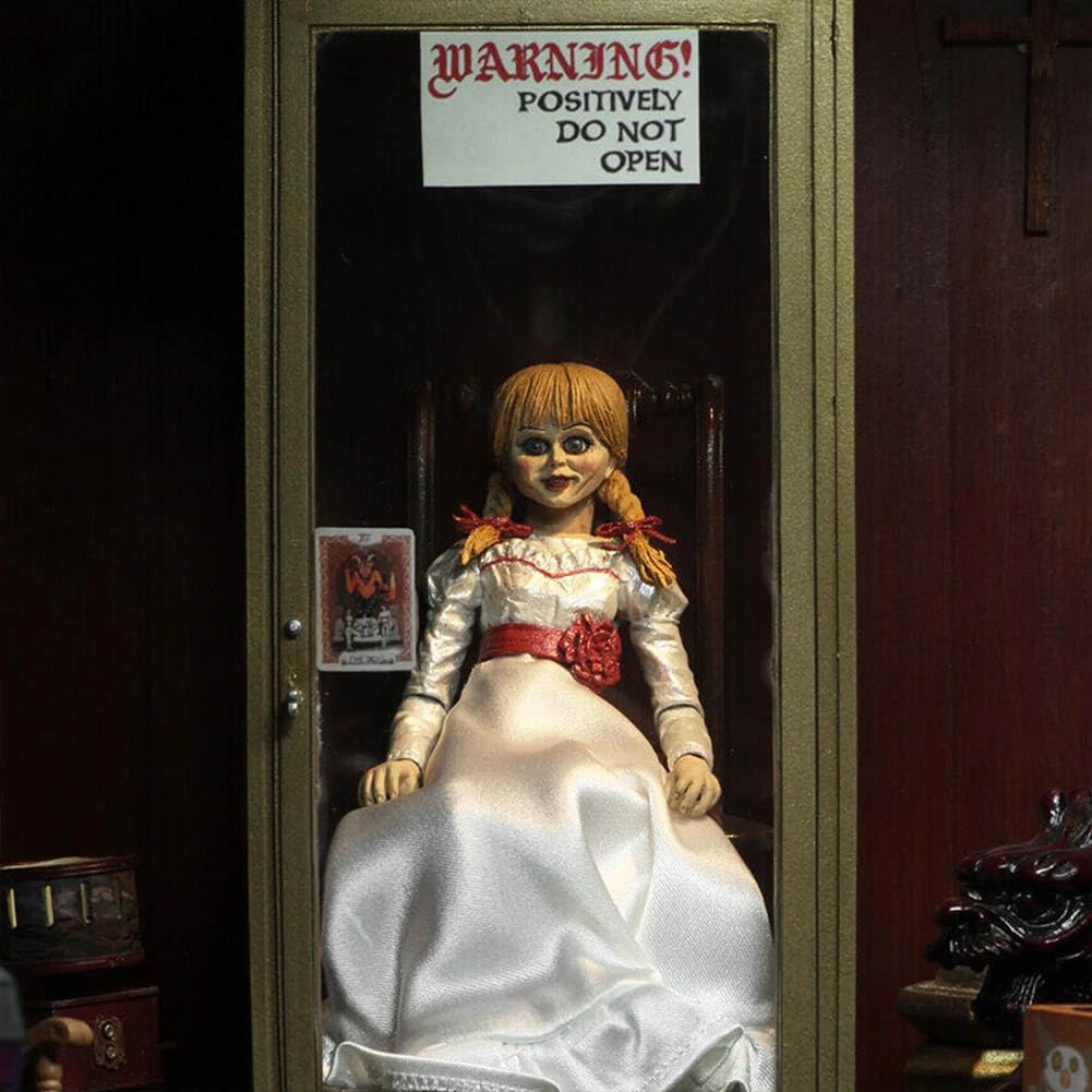 Zhongkaihua Figura de acción Ultimate Annabelle de 13 cm, modelo de terror con vitrina, decoración de escritorio para el hogar de Halloween y regalo coleccionable