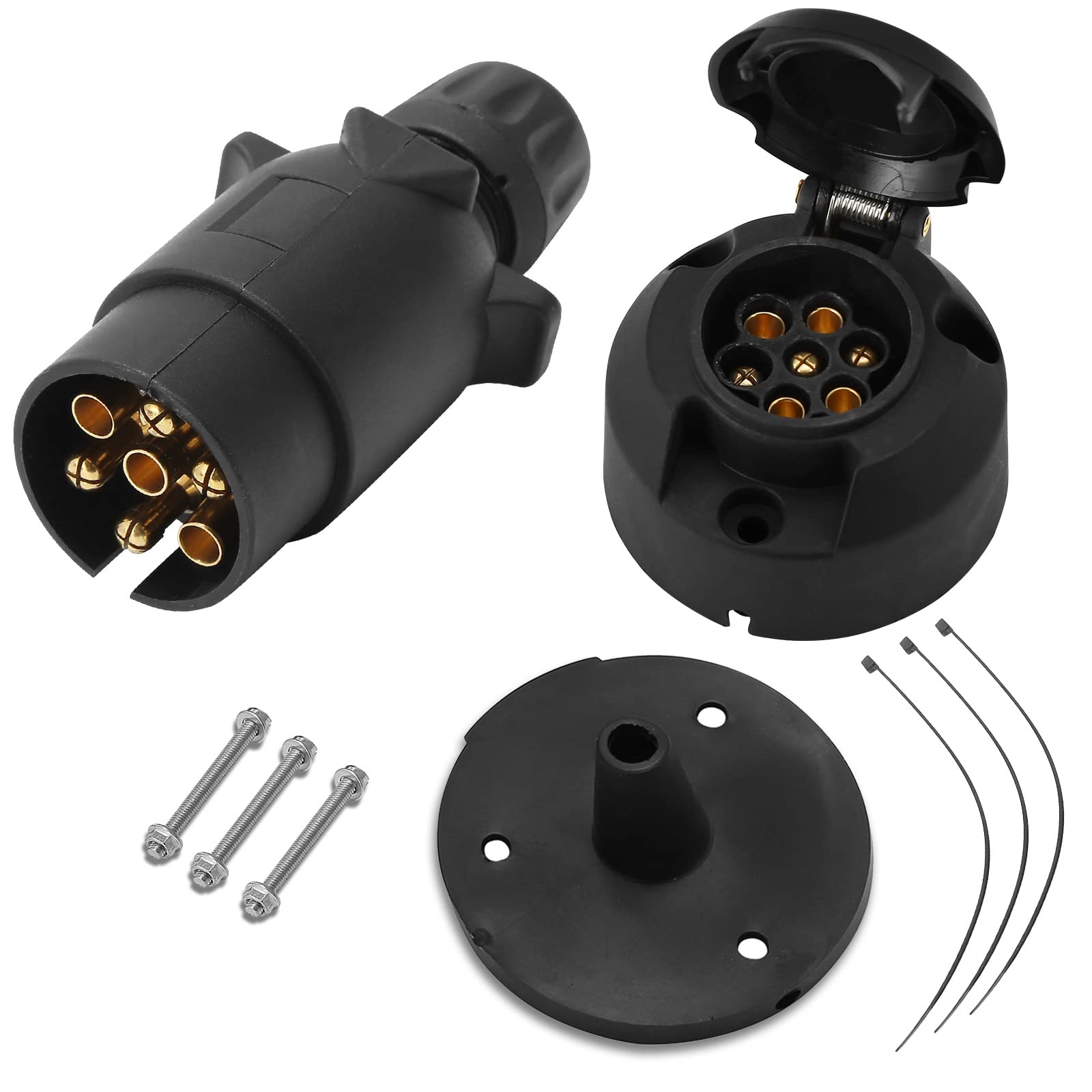 Buy Hawkeye 7 Pin Trailer Plug and 7 Pin Trailer Socket Kit,7 pin
