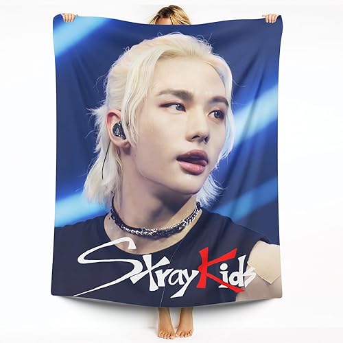 HIFFEY Kpop Stray - Mantas para niños, cómodas y ligeras, mantas cálidas con estampado Kpop para automóvil, hogar, campamento, playa, oficina, 80 x