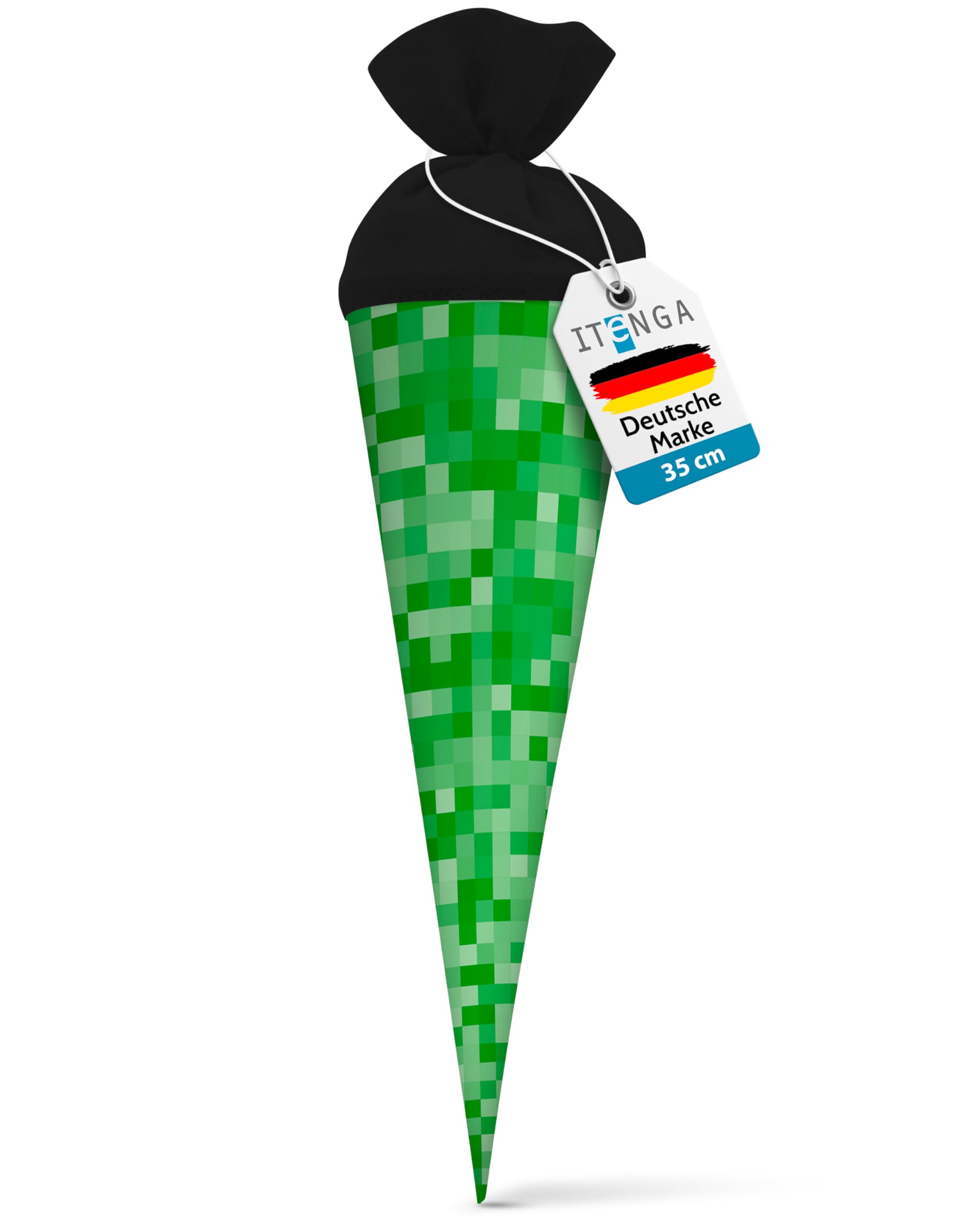 itenga Geschwisterschultüte 35cm Motiv Pixel Geschenkverpackung kleine Schultüte für Schüler Studenten zum Schulstart Ausbildungsstart Studium (Motiv Pixel)