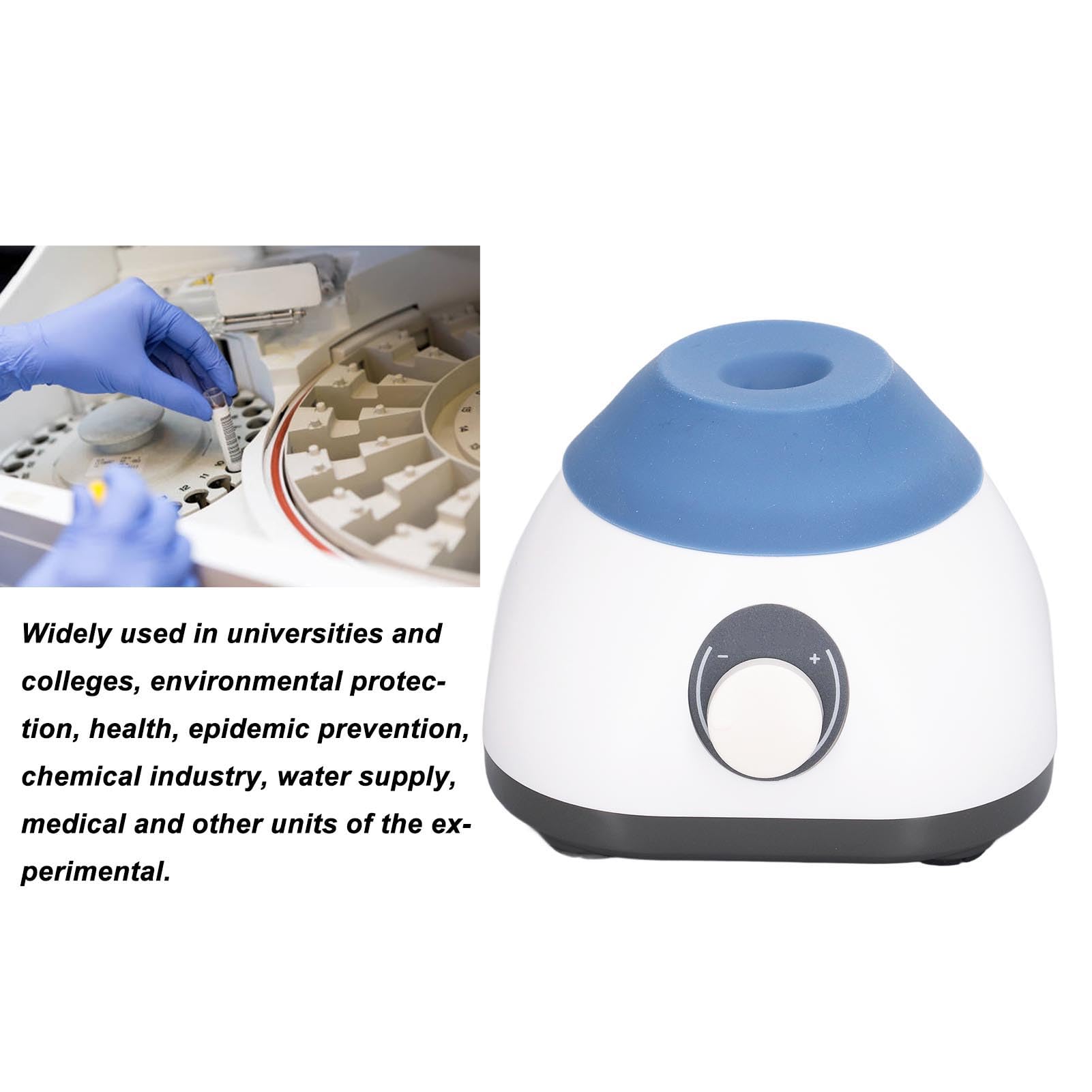 Cryfokt Mini Mezclador, Agitador de Pintura de Laboratorio Ajustable de 0 a 3000 RPM con Control de Velocidad de una Sola Perilla y Motor sin Escobillas, para Mezclar Muestras de Tubos (Enchufe de